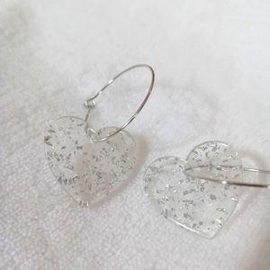 Heart hoop earrings